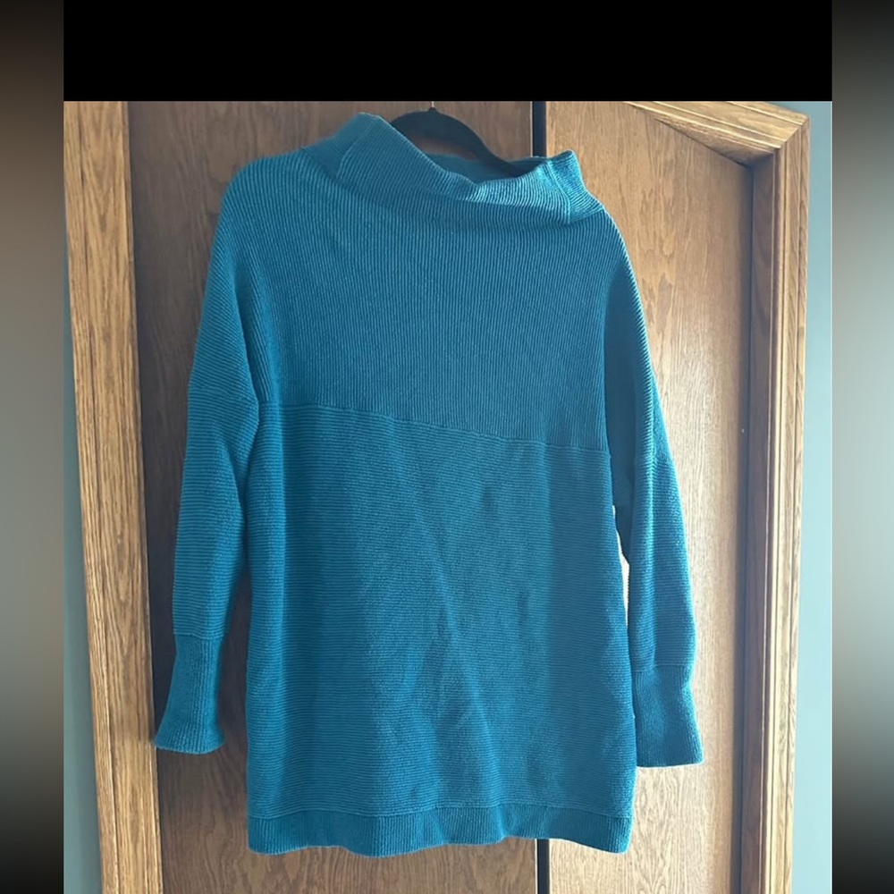 Free People Slouchy Ottoman Tunic Sweater - in Teal
